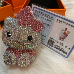 Hello Kitty Swarovski Bag Charm with 24HK Lucky coin